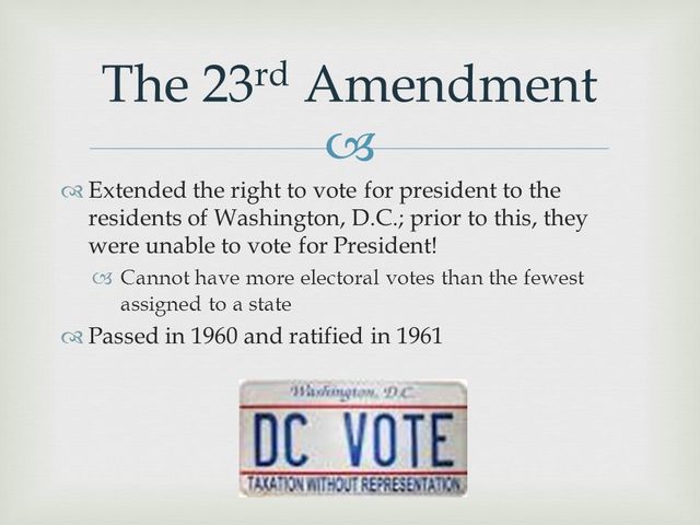 Passage of the 23rd Amendment
