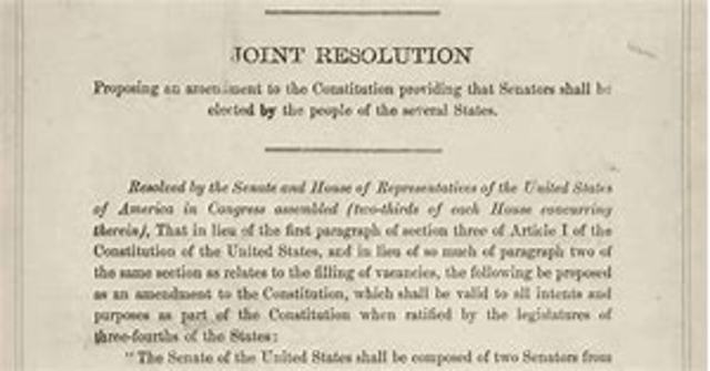 Passage of 17th Amendment