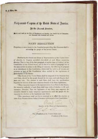 Passage of the 17th Amendment