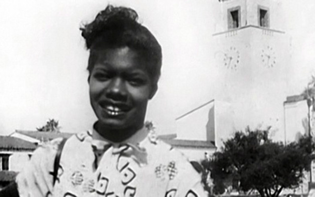 Maya Angelou becomes first black female streetcar conductor