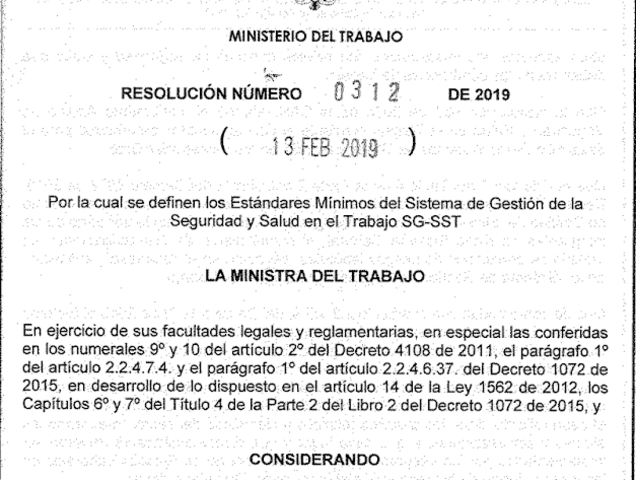 Los Estándares Mínimos del SG-SST
