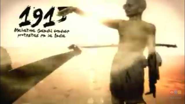 Mahatma Gandhi Conduce protesta en la India