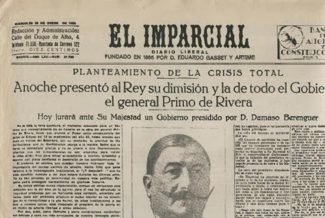 Dimisión de Primo de Rivera