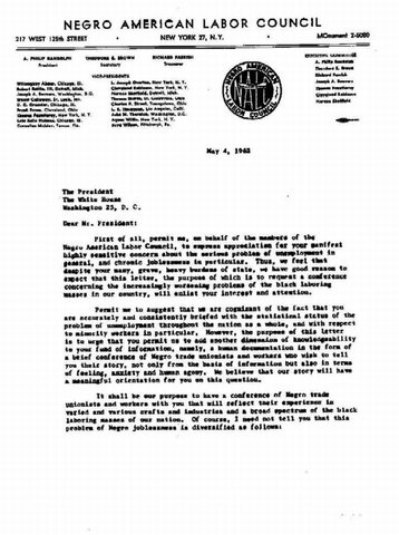 Letter to the President