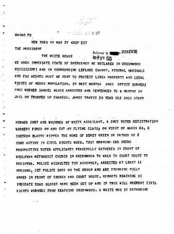 Telegram to the President