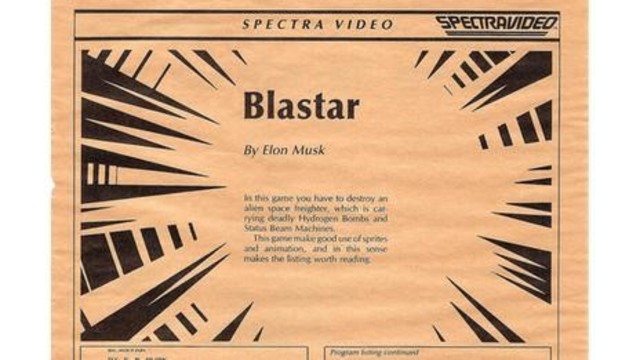 Elon Musk develops blastar