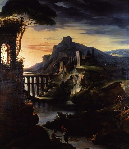 LANDSCAPE WITH AN AQUEDUCT (romanticism)