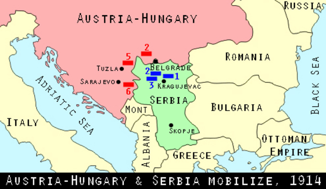 Austria declares war on Serbia