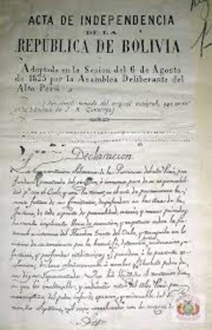 Acta de independencia de Bolivia
