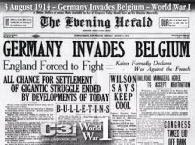 The beginning of World War I (World War I)