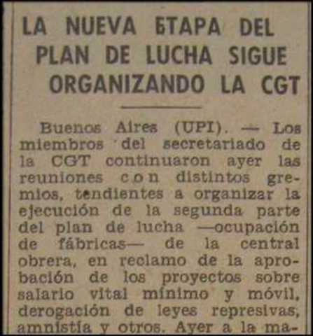 Primer plan de lucha Argentina CGT