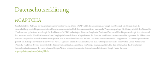 Datenschutzerklärung