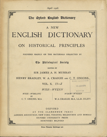 Oxford English Dictionary 1st Edition