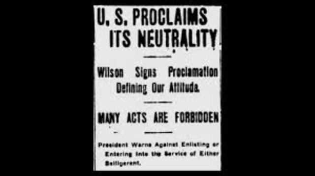 Wilson proclaims neutrality