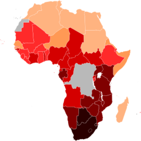 HIV-smittede i Afrika, 1997