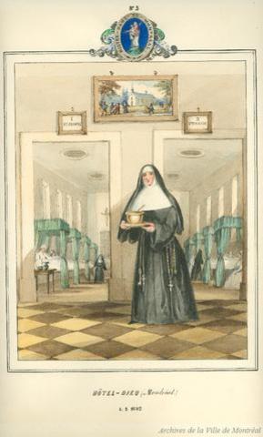 Construction du premier hôpital de Montréal: l'Hôtel-Dieu
