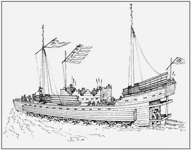 Paddlewheel-Powered Boat