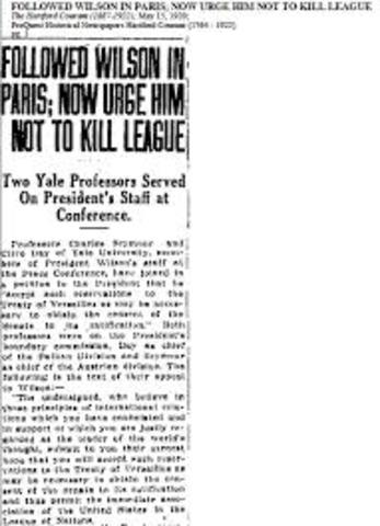 Allied and German representatives sign treaty of Versailles