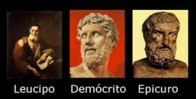 Demócrito, Leucipo y Epicuro