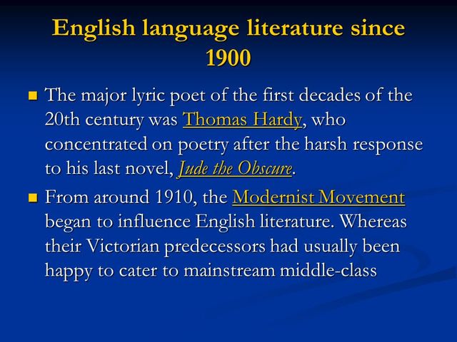 English Literature Since