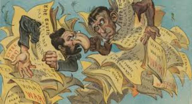 Spanish-American War- Joseph Pulitzer's "World" and William Hearst's "Journal" published