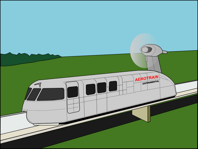 Premier essai de l' aérotrain