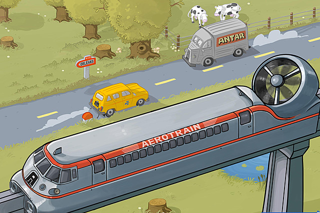 maquette de l'aérotrain de jean bertin