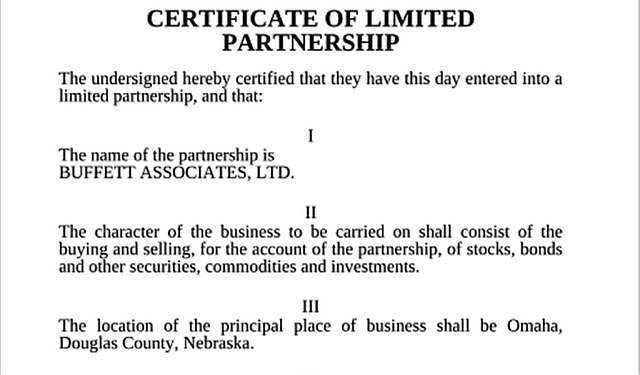 Creation of Buffett Partnerships Ltd.
