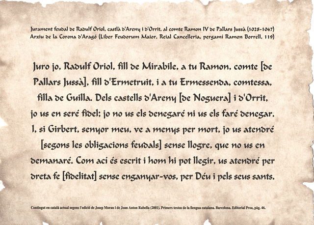 Primers textos literaris escrits en Català