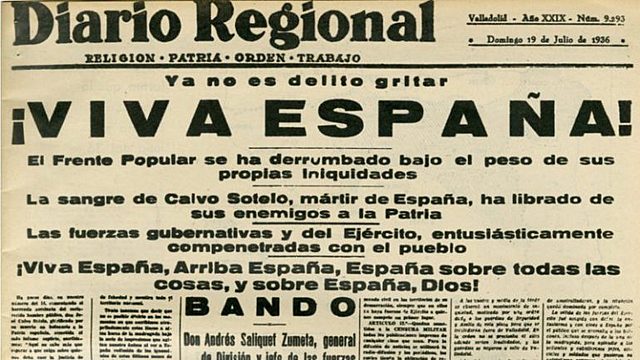 Sublevación militar (golpe de estado). Alzamiento militar del 18 de julio