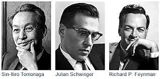 Richard Feynman, Julian Schwinger, Sin-Itiro Tomonaga y Freeman Dyson