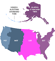 Division into 4 time zones