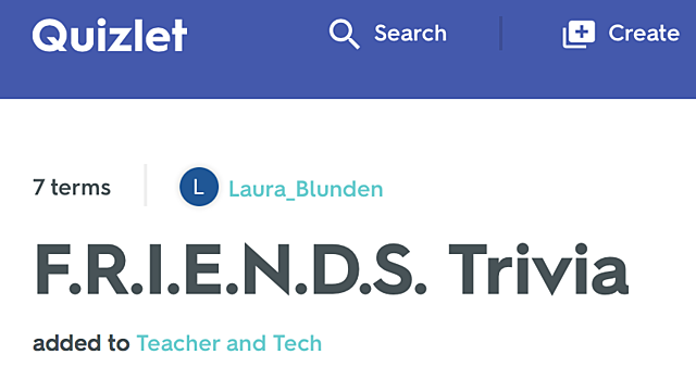 Laura uses Quizlet