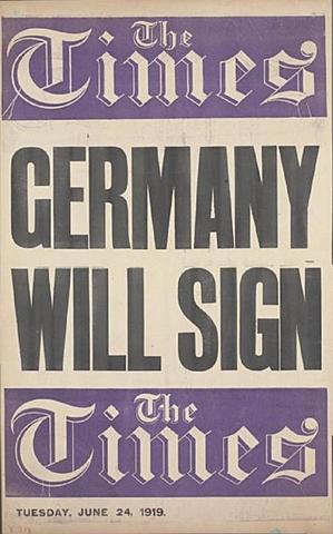 Treaty of Versailles Signed