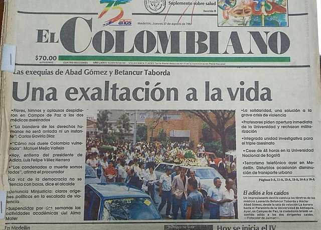 Exequias de Héctor Abad Y Leonardo Betancur