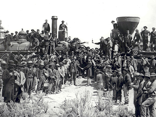 Transcontinental Railroad is completed