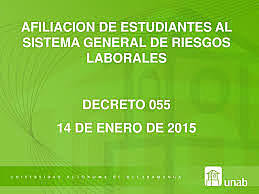Afiliación de  Estudiantes al Sistema de Riesgos Laborales