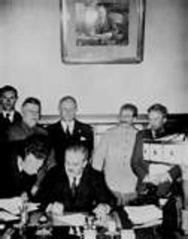 Non-aggression pact; Germany and Russia; divide Poland