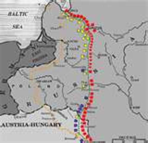 Germany and Russia; divide Poland