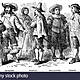 Colonial people costumes of american settlers j2y7pb