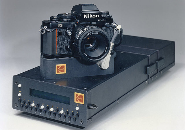 Modified Nikon F3 which became the first digital SLR camera