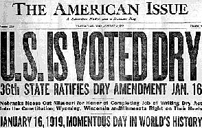 Volstead Act (National Prohibition Act of 1919) (1920’s Culture)