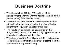 Business Doctrine (1920's Politics)