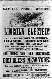 Abraham Lincoln is elected as a Republican President