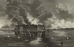 Confederate Troops Fire at Fort Sumter, South Carolina
