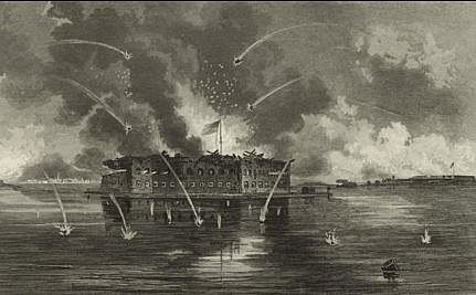 Confederate Troops Fire at Fort Sumter, South Carolina