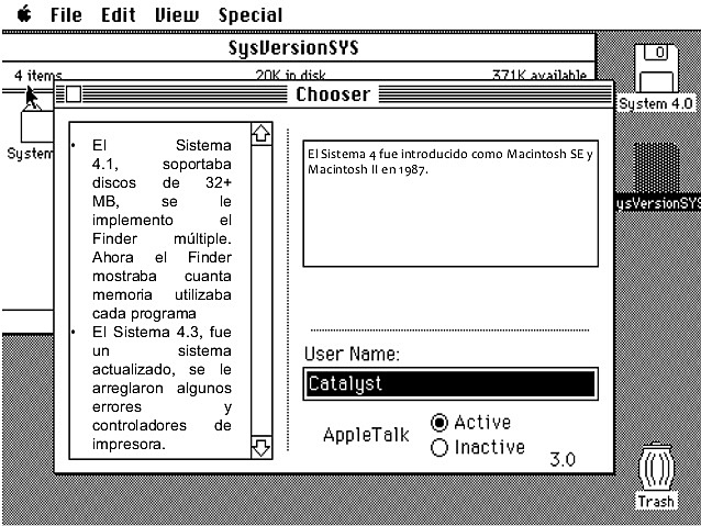 System Software 4.0 (Versión del Finder: 5.4)
