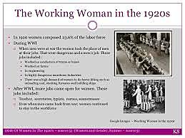 Women in the Labor Force (1920's culture)