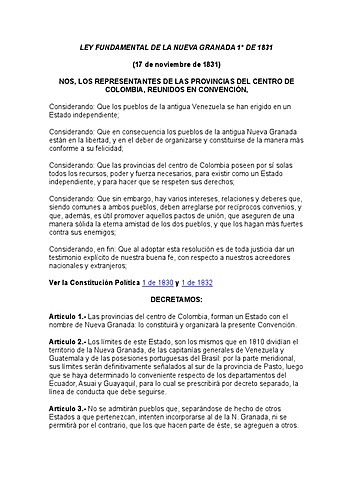 Ley Fundamental del Estado de la Nueva Granada