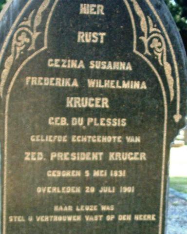 Paul Kruger's Wife Dies